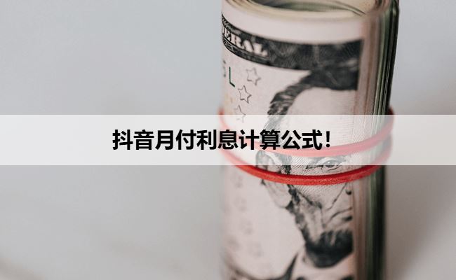 抖音月付利息计算公式！完整演示抖音月付利息怎么算