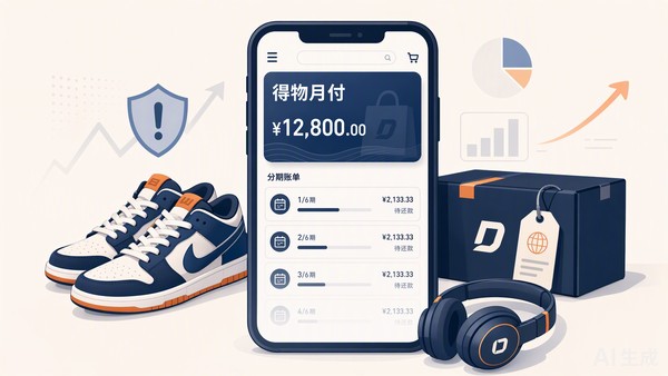 得物月付额度与潮流商品变现风险示意图