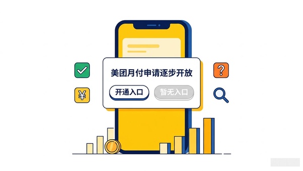 美团月付开通入口有与无的对比示意图