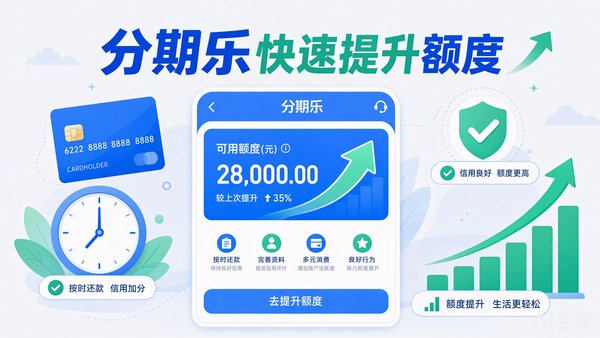 分期乐快速提升额度的App额度增长示意图