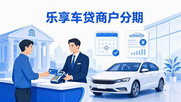 乐享车贷商户分期示意图，车商门店POS刷卡办理购车分期