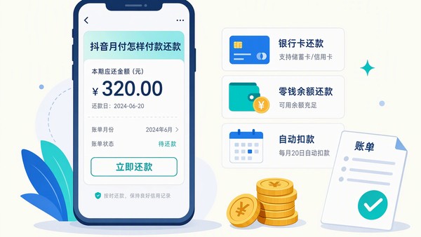 抖音月付账单到期手里没闲钱的人，付款还款该走哪个入口